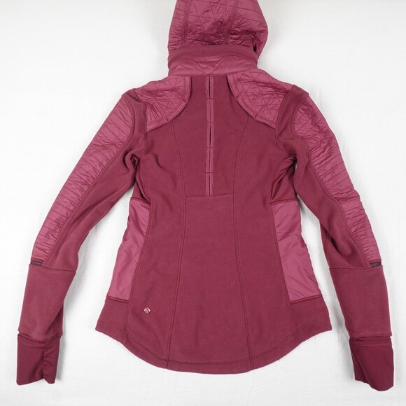 lululemon Fleecy Keen Jacket Women's 6 Removeable Hood Zip Up - Picture 10 of 12